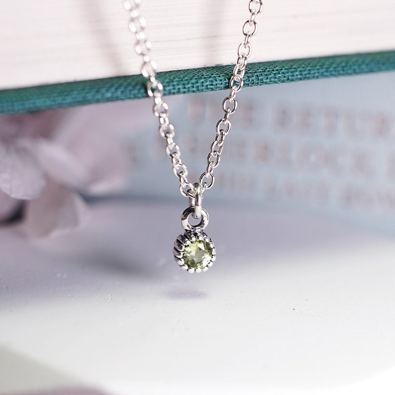 Capricorn Constellation Guardian Stone Solitaire Design 925 Sterling Silver Necklace Girls Birthday Gift Natural Stone - สร้อยคอ - เงินแท้ หลากหลายสี