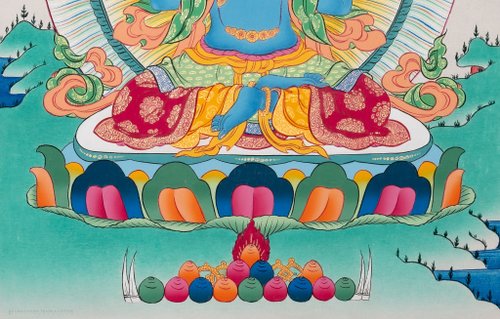 精巧な虚空蔵菩薩タンカ絵画 天界の知恵を受け入れる - ショップ