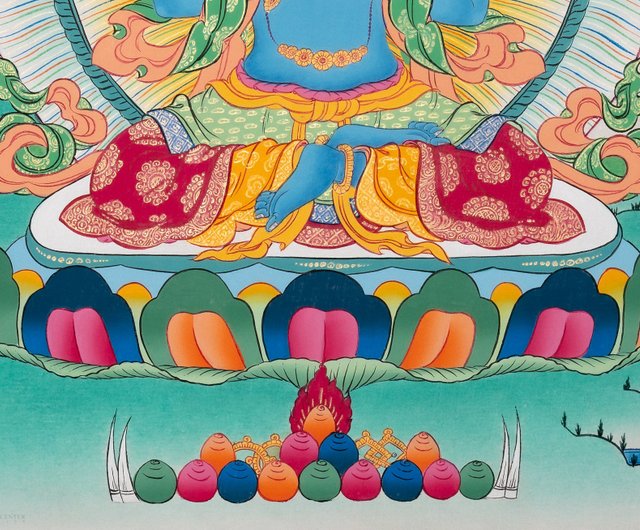 精巧な虚空蔵菩薩タンカ絵画 天界の知恵を受け入れる - ショップ