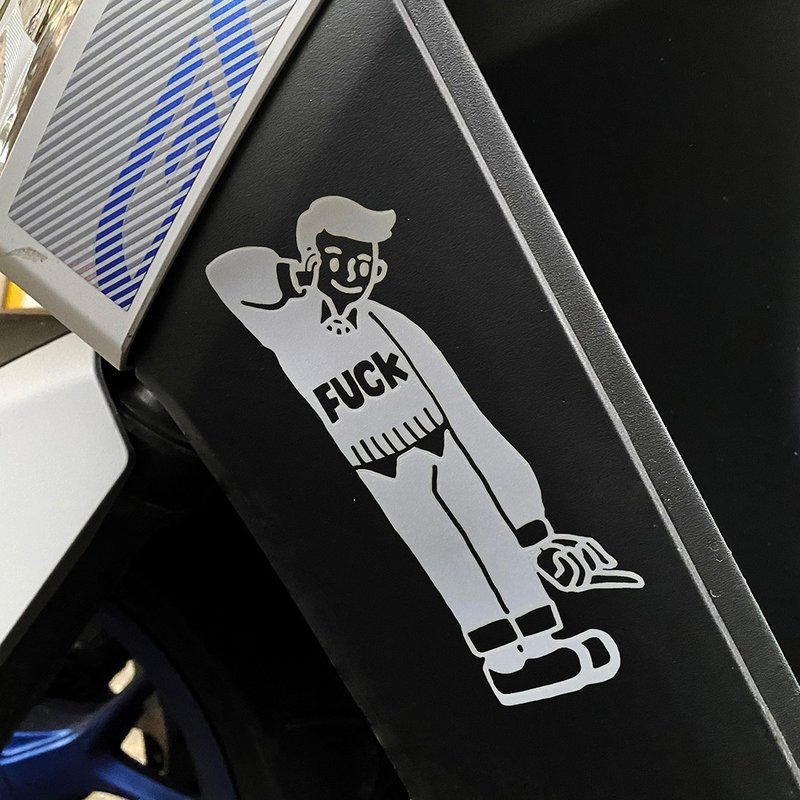 French middle finger car sticker motorcycle sticker car sticker 5*12.5 cm waterproof reflective sticker - Stickers - Waterproof Material 