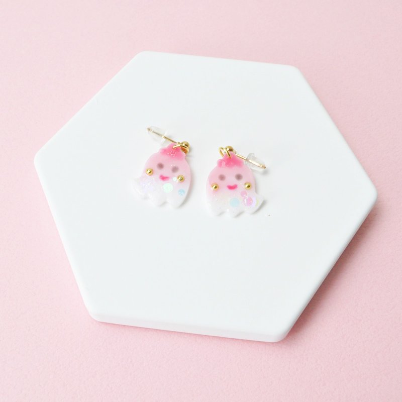 [In Stock] Flower Fairy Earrings 02 Styles - Earrings & Clip-ons - Resin Pink