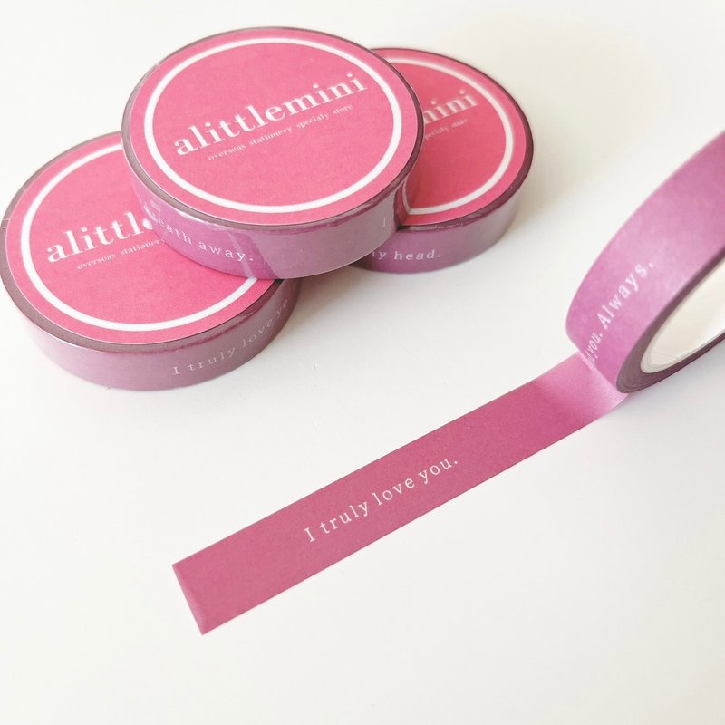 10mmマスキングテープ 【余白のある英字 pink】 - 紙膠帶/和紙/PET - 紙 白色