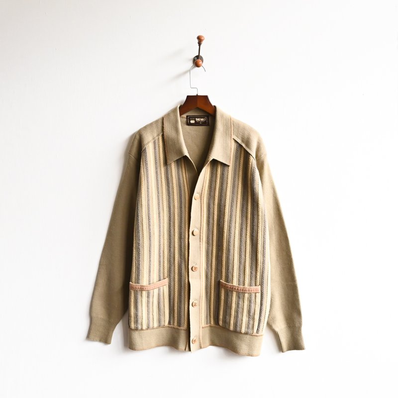 【蛋植物古著】日光歐蕾開襟古著毛衣 - 女裝毛衣/針織衫 - 其他人造纖維 