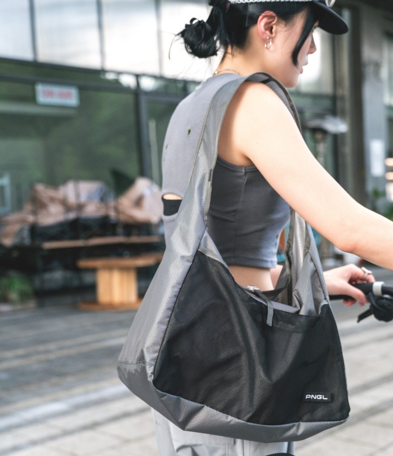 Packable Shoulder Bag 可收納捲捲肩背袋 - 手提包/手提袋 - 尼龍 灰色