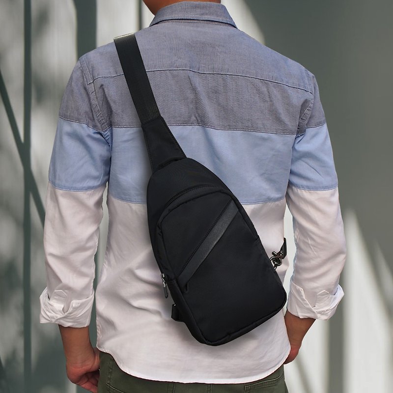 Handy daily bag | Black Nylon - Messenger Bags & Sling Bags - Waterproof Material Black