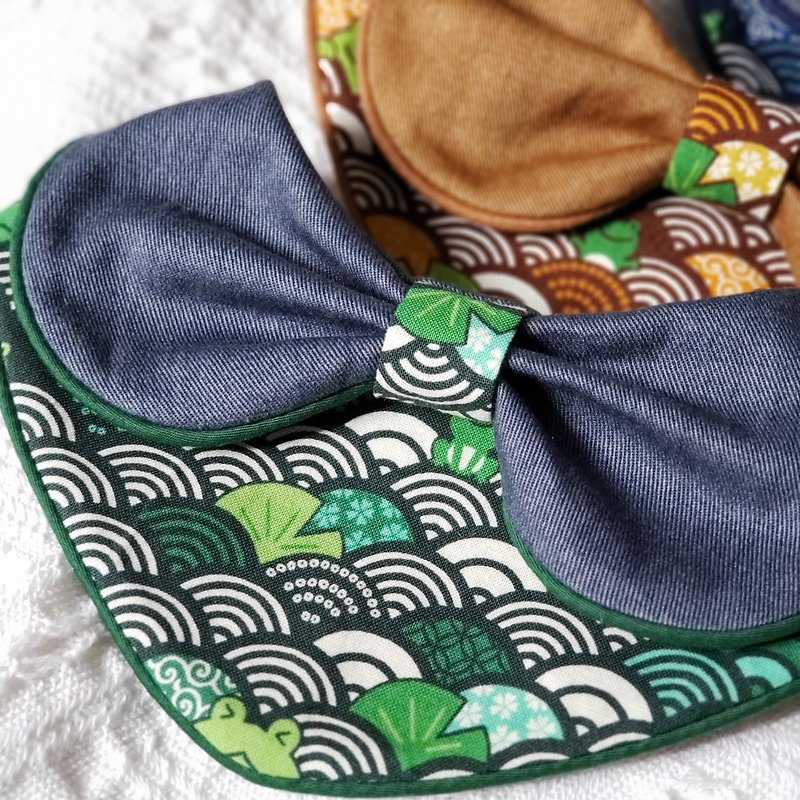 【Cherish handmade 】青海波青蛙寵物圍巾 - 寵物衣服 - 棉．麻 
