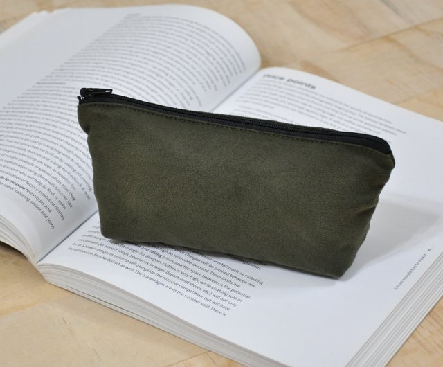 Pencil Case Gray Suede