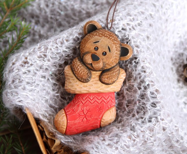 wooden christmas bear