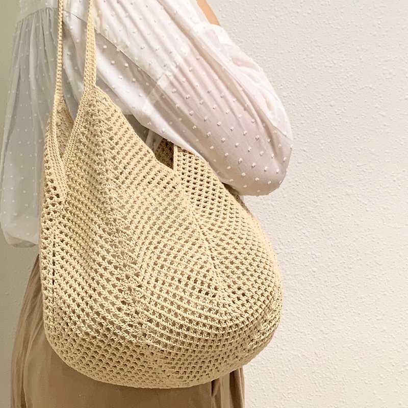 cotton crochet bag - Messenger Bags & Sling Bags - Cotton & Hemp 