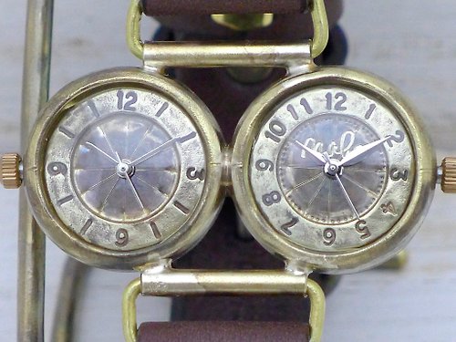 手作り時計 渡辺工房 Hand Craft Watch "Watanabe-KOBO" 手作り腕時計 Dragonfly-DT デュアルタイム Brass(真鍮) 刻印インデックス (183刻印)