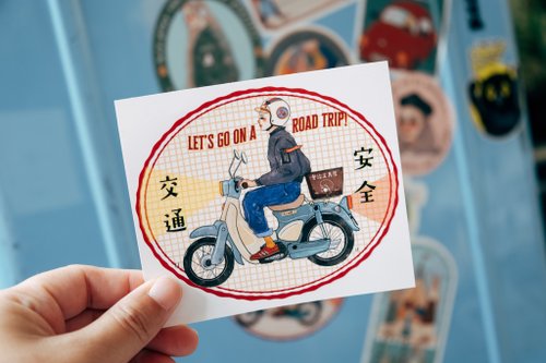 甜蜜生活 la dolce vita 行車安全愛注意 防水貼紙 行李箱貼紙 安全帽貼紙 車貼