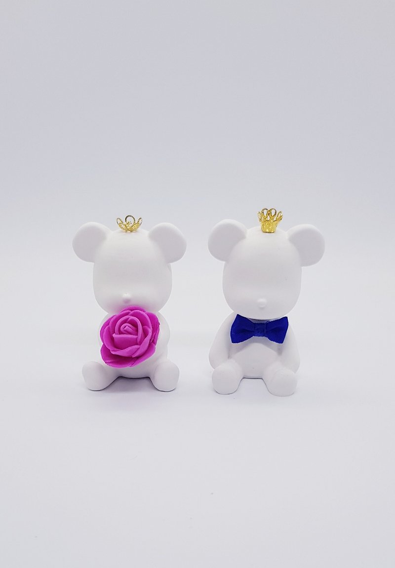 [Valentine's Day Gift Box] White Crown Bear Diffuser Stone Set-Valentine's Day-Wedding-Wedding Room Decoration-Birthday - Fragrances - Other Materials 