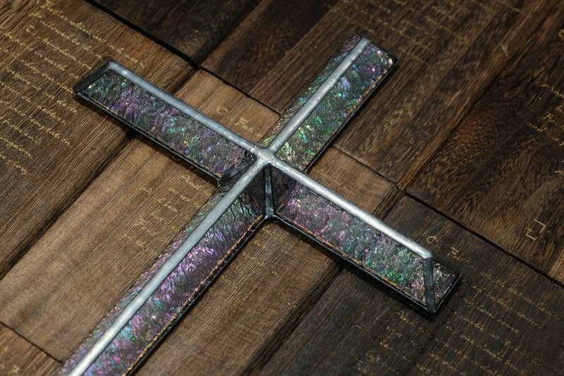 彩虹之約 立體幻彩玻璃十架 裝飾 可安裝電池小燈 - 擺飾/家飾品 - 玻璃 