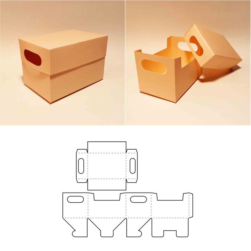 Storage box with lid template, office box with lid, desk box with lid, Cricut - 圖文模板設計 - 其他材質 