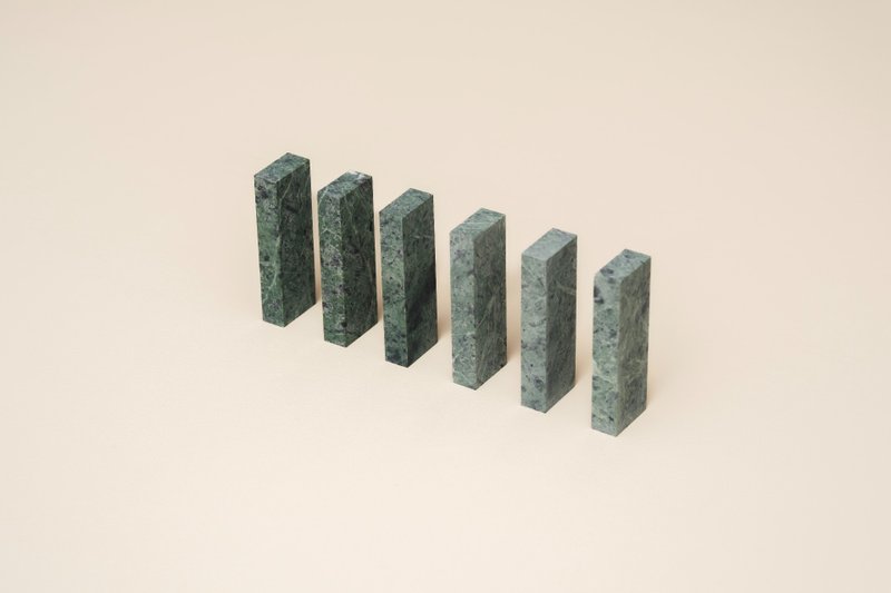 Marble domino building block combination (Taiwan Stone) - Items for Display - Stone Green