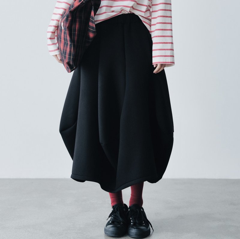 Black American and Australian cotton lantern skirt/long skirt skirt - Skirts - Other Materials Black