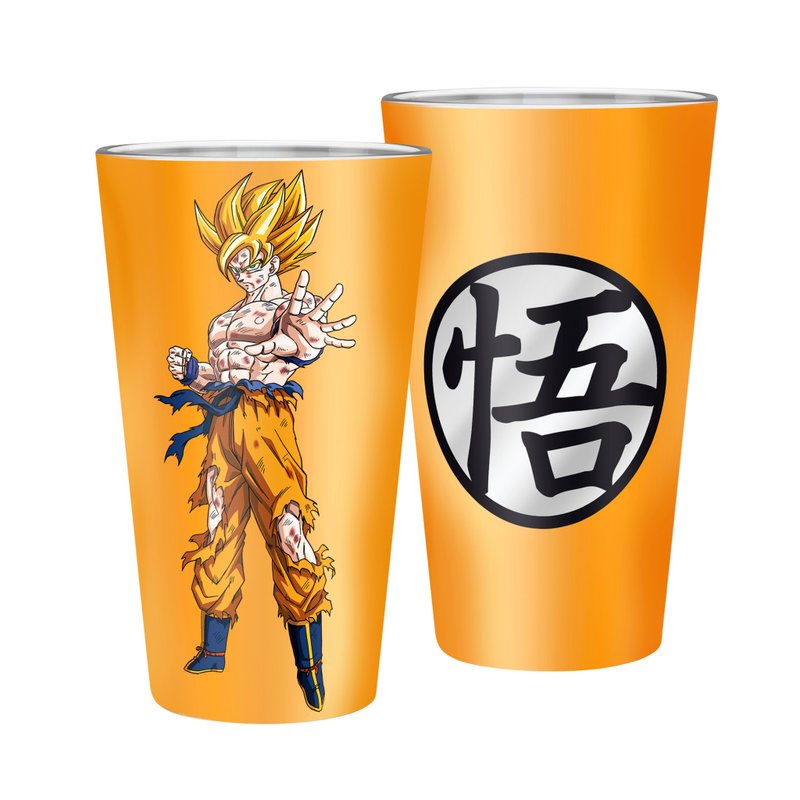 Officially Licensed DRAGON BALL Super Saiyan  Large Glass - 400ml - แก้ว - ดินเผา สีส้ม