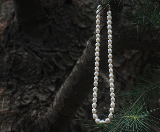 高品質天然淡水真珠のネックレスセーターチェーン 7-8 ミリメートル