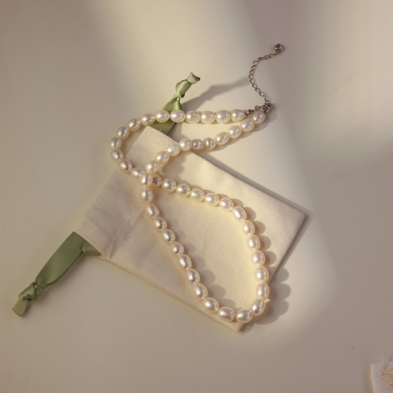 【經典優雅款】高品質天然淡水珍珠項鏈 7-8mm - 項鍊 - 珍珠 白色