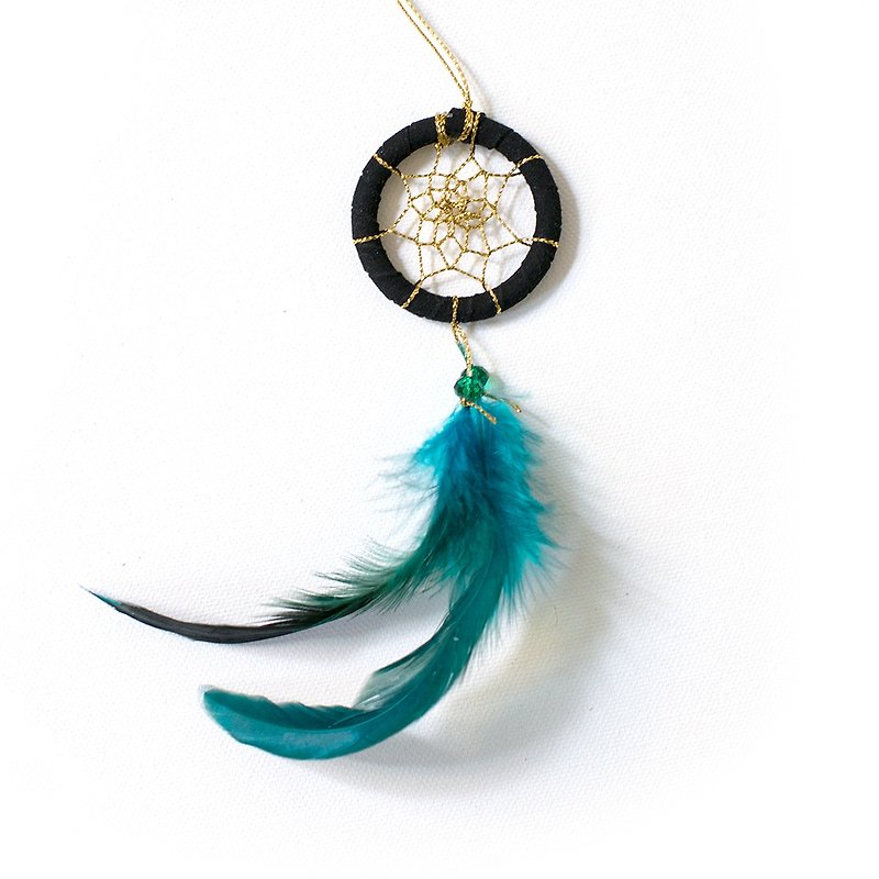 Dream Catcher Mini Edition (5cm) - Low-key black gold - birthday gift, Valentine's Day gift - Charms - Other Materials Black