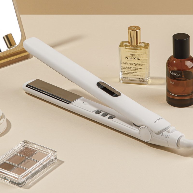 Coolean - CL610 - Korean temperature-controlled negative ion hair straightener - Makeup Brushes - Other Metals White