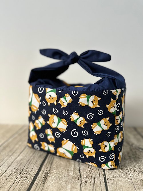 sunflowercorsage 英國製作 手工縫製午餐包便當袋 可愛日本柴犬圖案