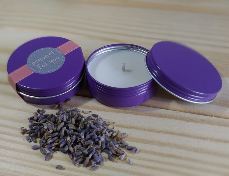 環保大豆蠟燭【紫色冥想】∕舒緩放鬆必備小品 - 香氛蠟燭/燭台 - 蠟 