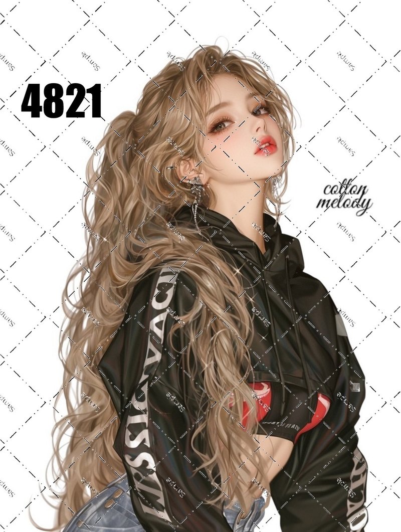 original sticker no.4821 人物ステッカー オリジナルステッカー オリジナル人物ステッカー 装飾ステッカー cotton melody - 貼紙 - 紙 