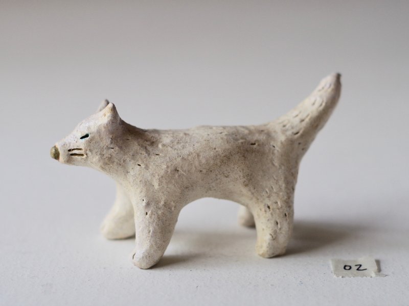 大白狼 - 擺飾/家飾品 - 陶 白色