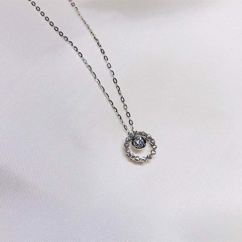 【Moriarty Jewelry】經典圓圈款 - 圓鑽 - 14K K金 小鑽項鍊 - 項鍊 - 貴金屬 