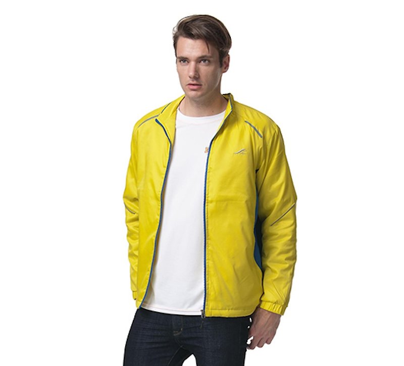 運動風 舖棉外套 聖誕節交換禮物 - 男夾克/外套 - 聚酯纖維 黃色