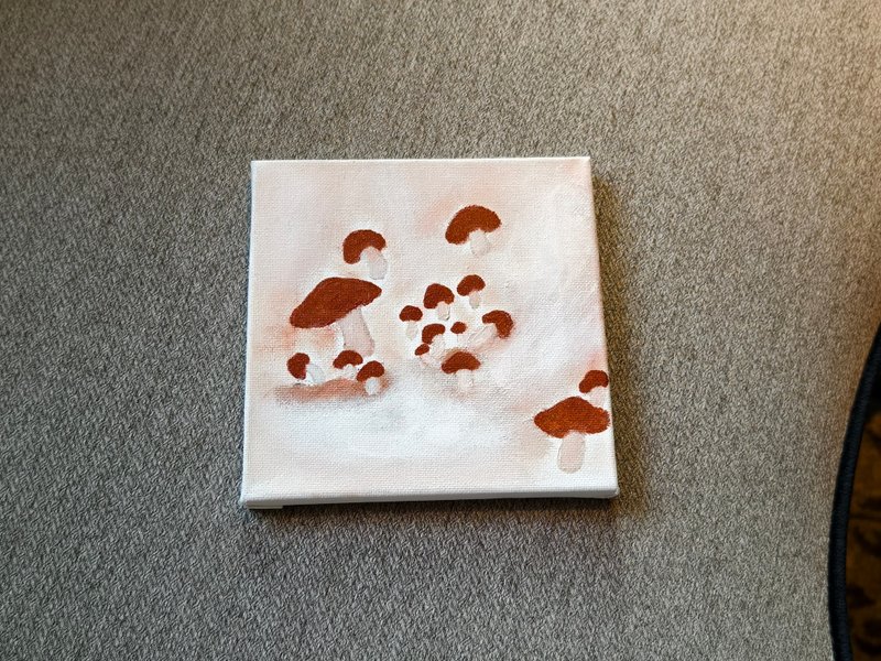 蘑菇/壓克力水彩畫/無框畫/裝飾畫/療癒畫/童趣畫 - 海報/掛畫/掛布 - 棉．麻 
