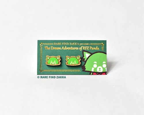 RARE FIND ZAKKA pinkoi store 【手作作品】 手繪木製耳環 - RFZ Panda小熊貓