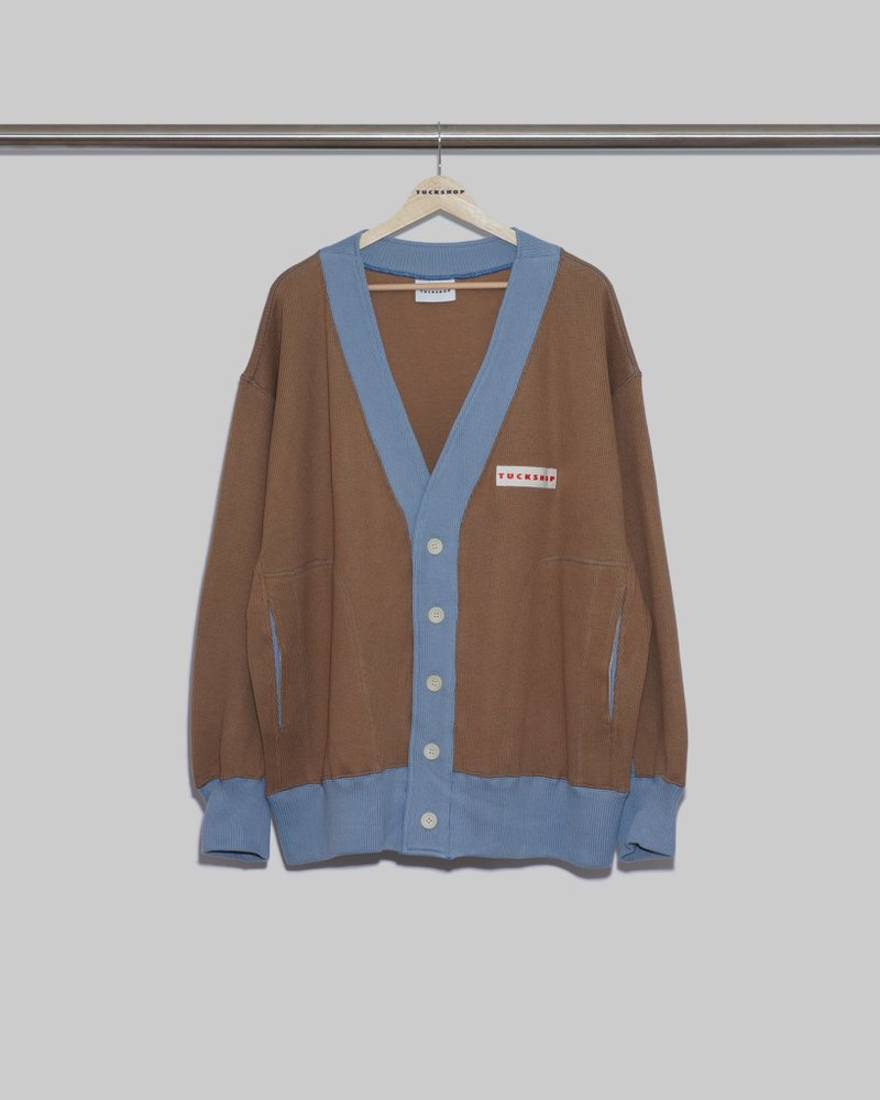 OVERSIZED CARDIGAN-CAMEL オーバーサイズカーディガン-キャメル - 女毛衣/針織衫 - 棉．麻 卡其色