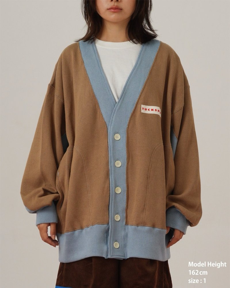 OVERSIZED CARDIGAN - CAMEL Cotton Knit Oversized Cardigan - Women's Sweaters - Cotton & Hemp Khaki