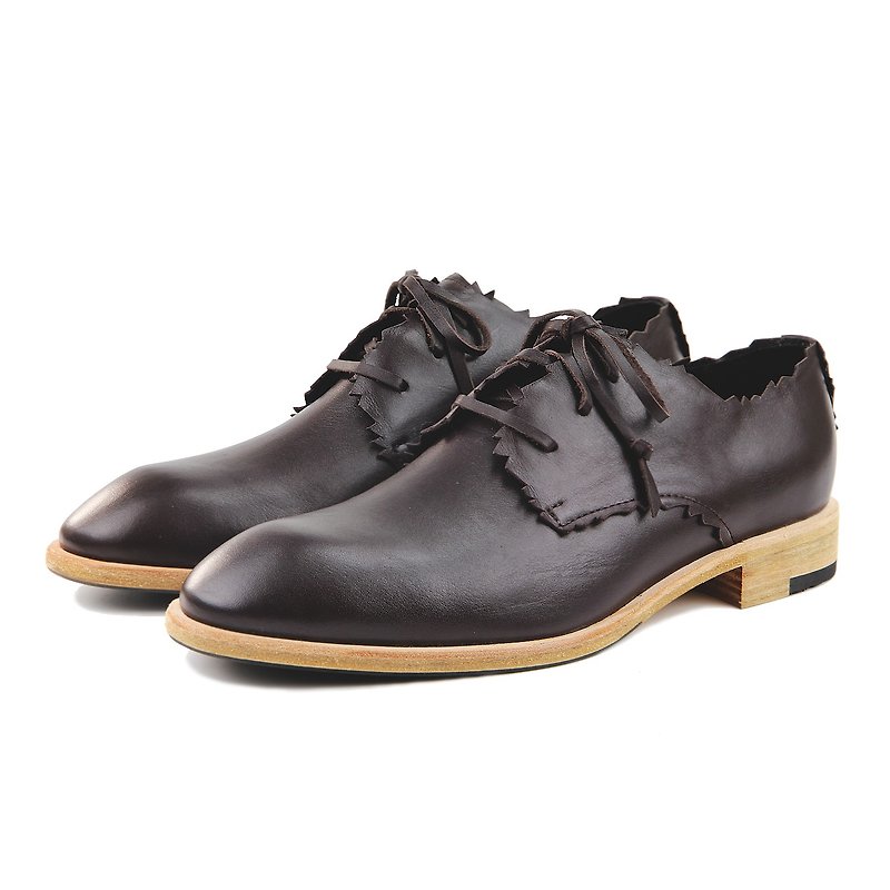 Derby leather shoes  RobinHood M1169 Brown - Men's Leather Shoes - Genuine Leather Brown