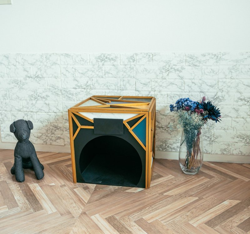 Gorgeous Gold and Black dog house, Modern dog house, Wooden Dog house, Indoor Do - Bedding & Cages - Wood Black