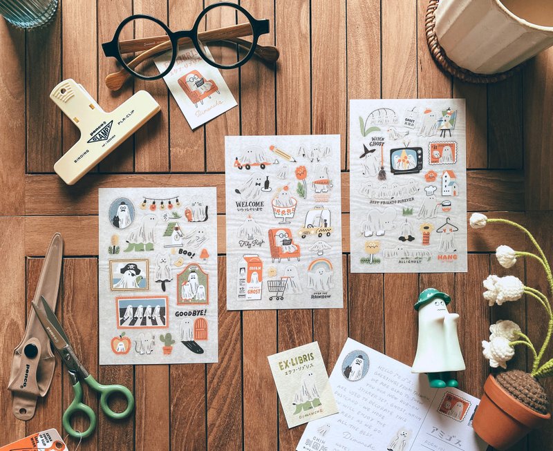 迪夢奇 Dimanche 感壓貼 幽靈 - 貼紙 - 紙 多色