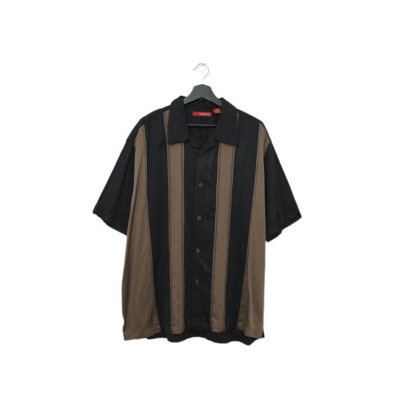 Back to Green-古巴短袖襯衫 黑混墨綠  cs-17 // vintage shirt - 男襯衫/休閒襯衫 - 棉．麻 