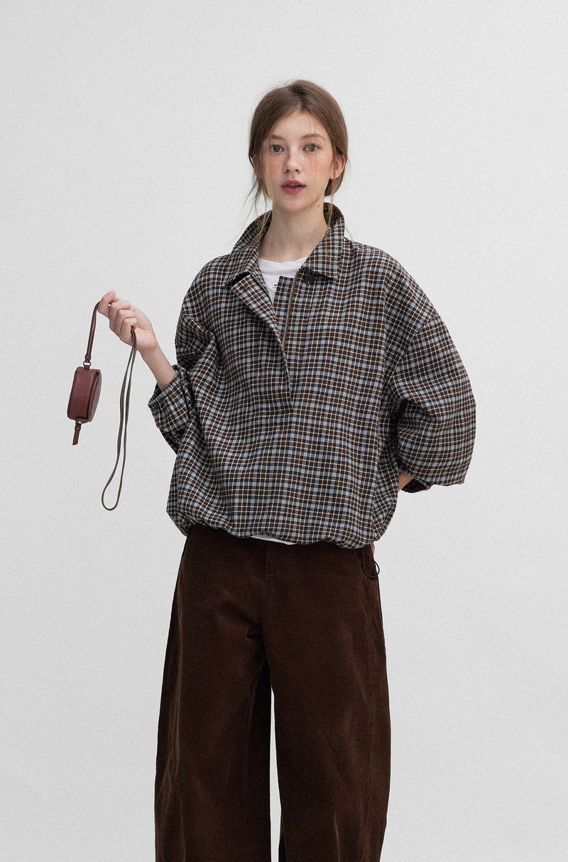 北欧の少年らしさ / 起毛ドローストリングデザインシャツ / ブラウス - シャツ・ブラウス - その他の素材 多色