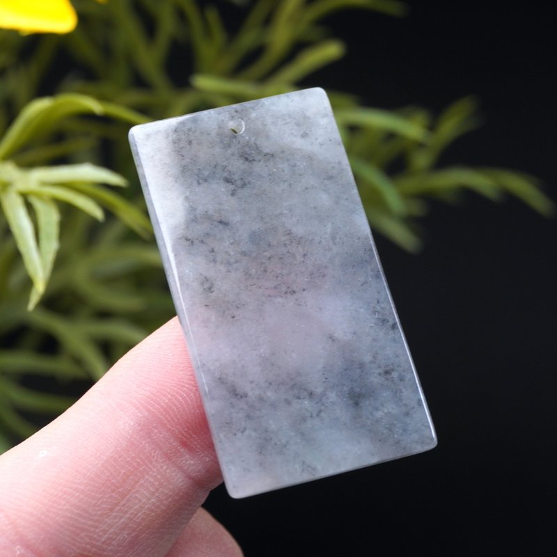 【願‧平安】冰飄烏雞翡翠平安無事牌 | 天然緬甸翡翠A貨 | 送禮 - 吊飾/掛飾 - 玉石 黑色