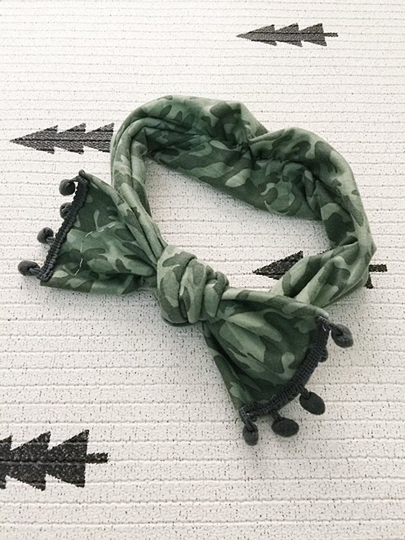 hairmo camouflage wind ball baby hair band (mother and daughter models) - Hair Accessories - Cotton & Hemp Green