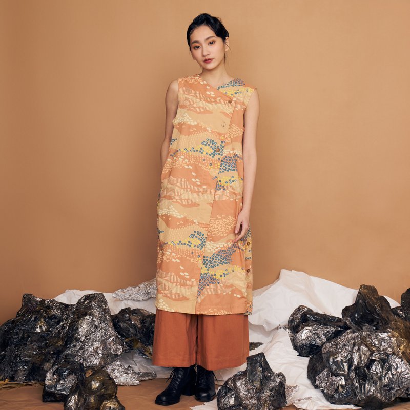 River Mist Two Way Sleeveless Dress _Desert - Women's Tops - Cotton & Hemp Orange