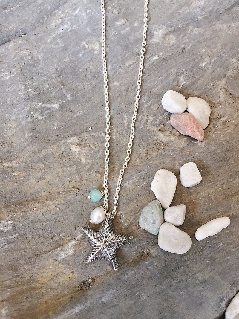 Marine Department-Dancing Starfish Necklace - Couples' Rings - Sterling Silver Silver