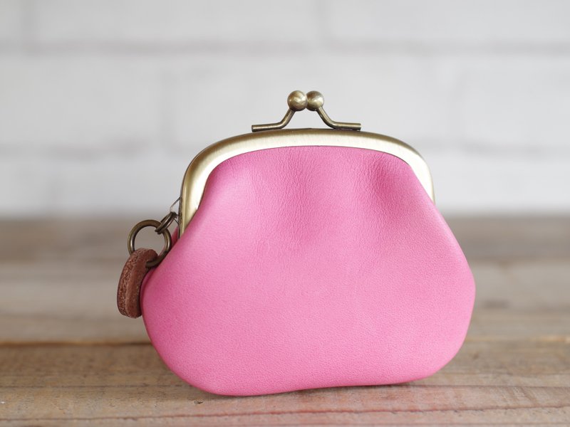 Kiss lock bag Coin Purse Pink - Coin Purses - Genuine Leather Pink