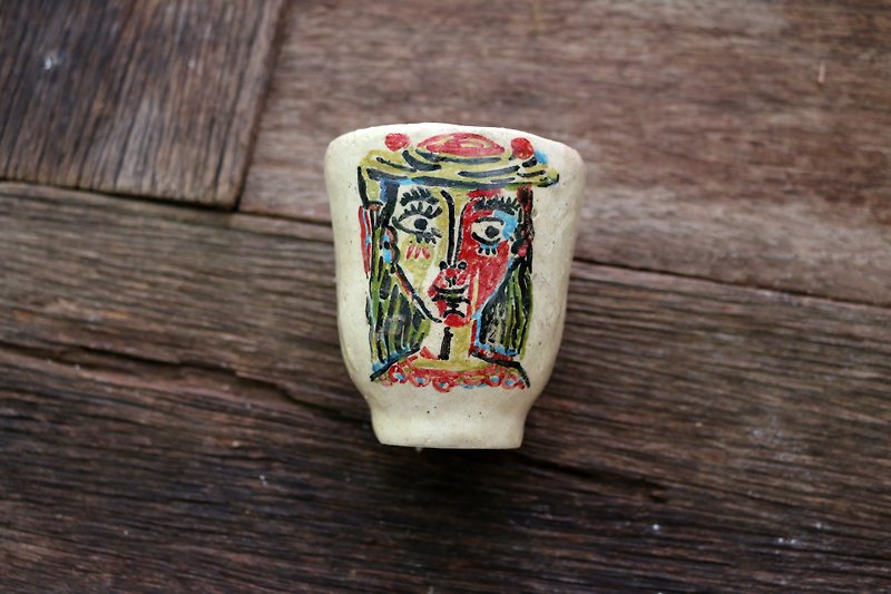 Ceramic Picasso Coffee Cup - แก้วมัค/แก้วกาแฟ - ดินเผา สีแดง