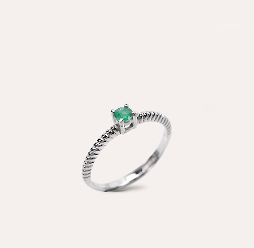 安的珠寶 AND Jewel AND 祖母綠 綠色 圓形 3mm 戒指 蛻變系列 Adam Eva 天然寶石