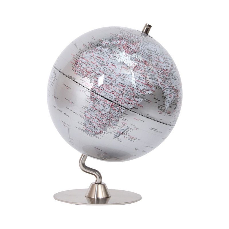 SkyGlobe 10吋銀色時尚金屬底座地球儀(英文版) - 擺飾/家飾品 - 塑膠 銀色