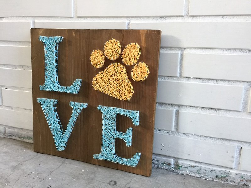 クリエイティブな装飾木工品LOVEペットはお気に入りの犬の足猫の足のクリスマスプレゼントです - 置物 - 木製 多色
