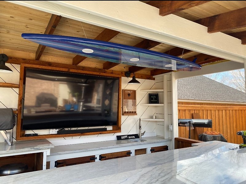 150cmサーフボード型天井シャンデリア - 照明・ランプ - 木製 多色